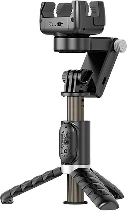 Gimbal me dritë APEXEL Q18, për celular, i zi