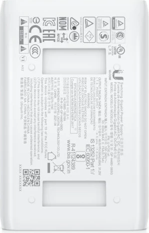 Adapter PoE Ubiquiti U-POE-AT, Gigabit Ethernet, Bardhë