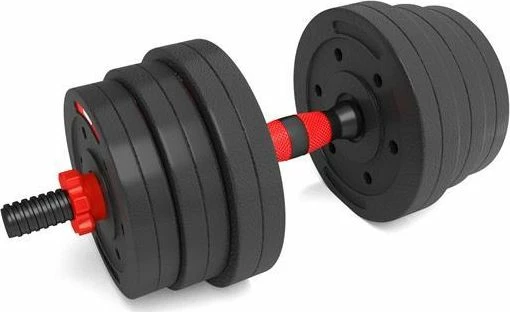 Set hantla HMS SGP20 2 x 10 kg, me lidhës për shtangë, bituminoze, e zezë, set 2 copë