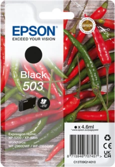 Bojë printeri, Epson 503 (C13T09Q14010) 4.6 ml, rendiment 210 faqe, e zezë
