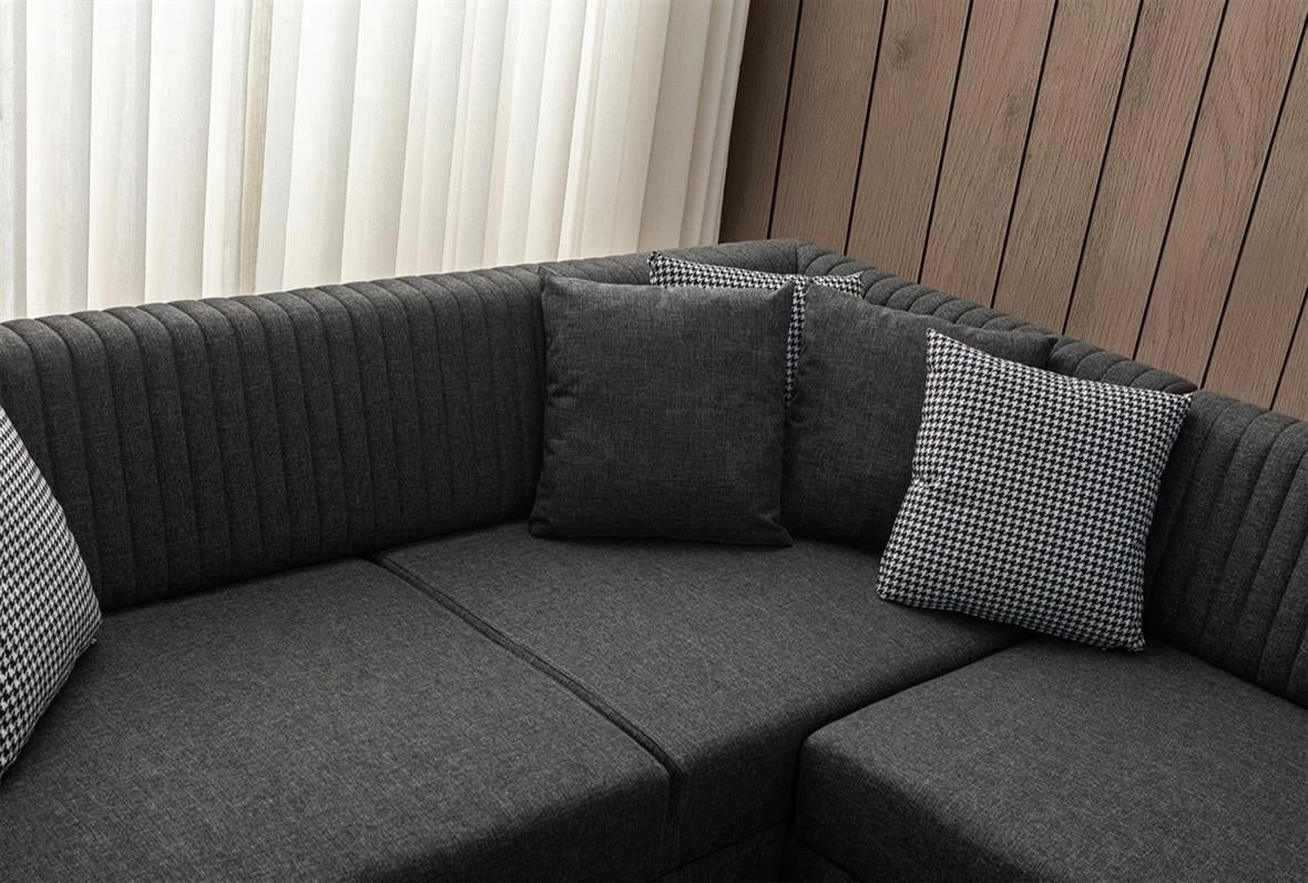 Kënd divan-krevat Atelier del Sofa, West, këndi i djathtë, ngjyrë antracit