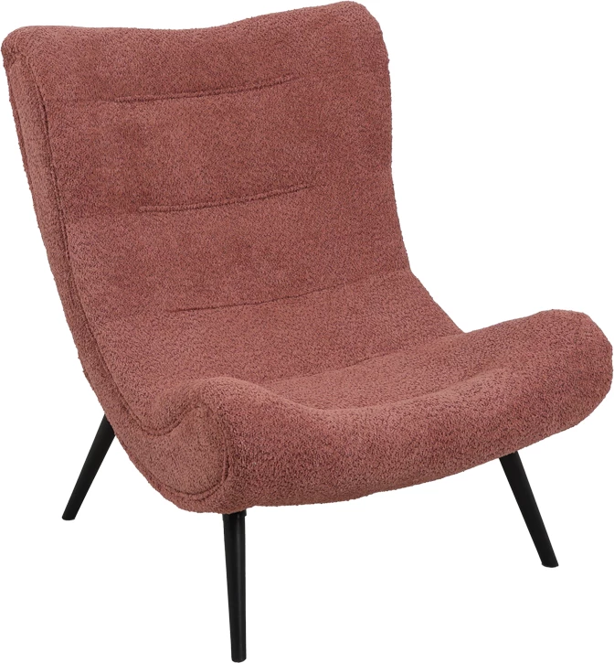 Karrige boucle me tabure, ngjyrë mollë e kalbur, 97x80x100cm