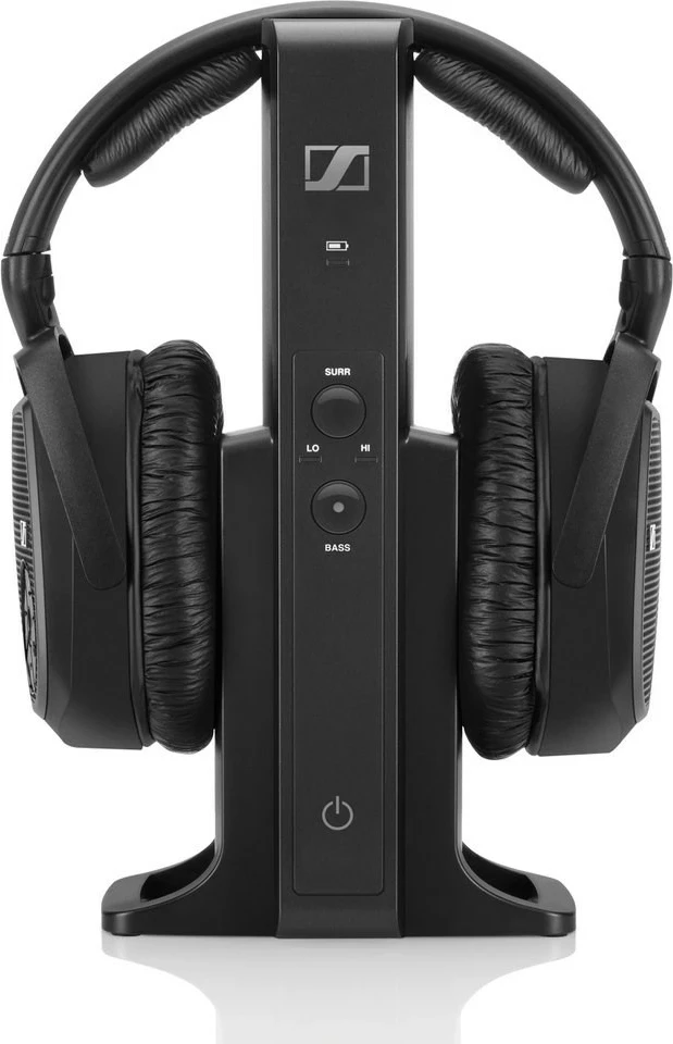 Kufje Sennheiser RS 175 wireless, head-band, me bazë transmetuese, të zeza