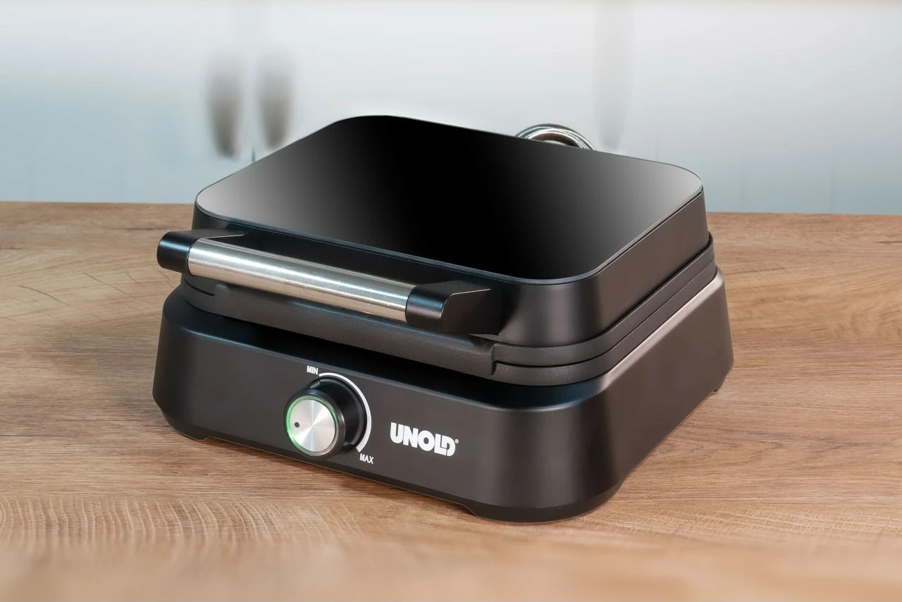 Aparat për waffle UNOLD Belgian Waffle Iron Brussels, 2 copa, plastikë, i zi