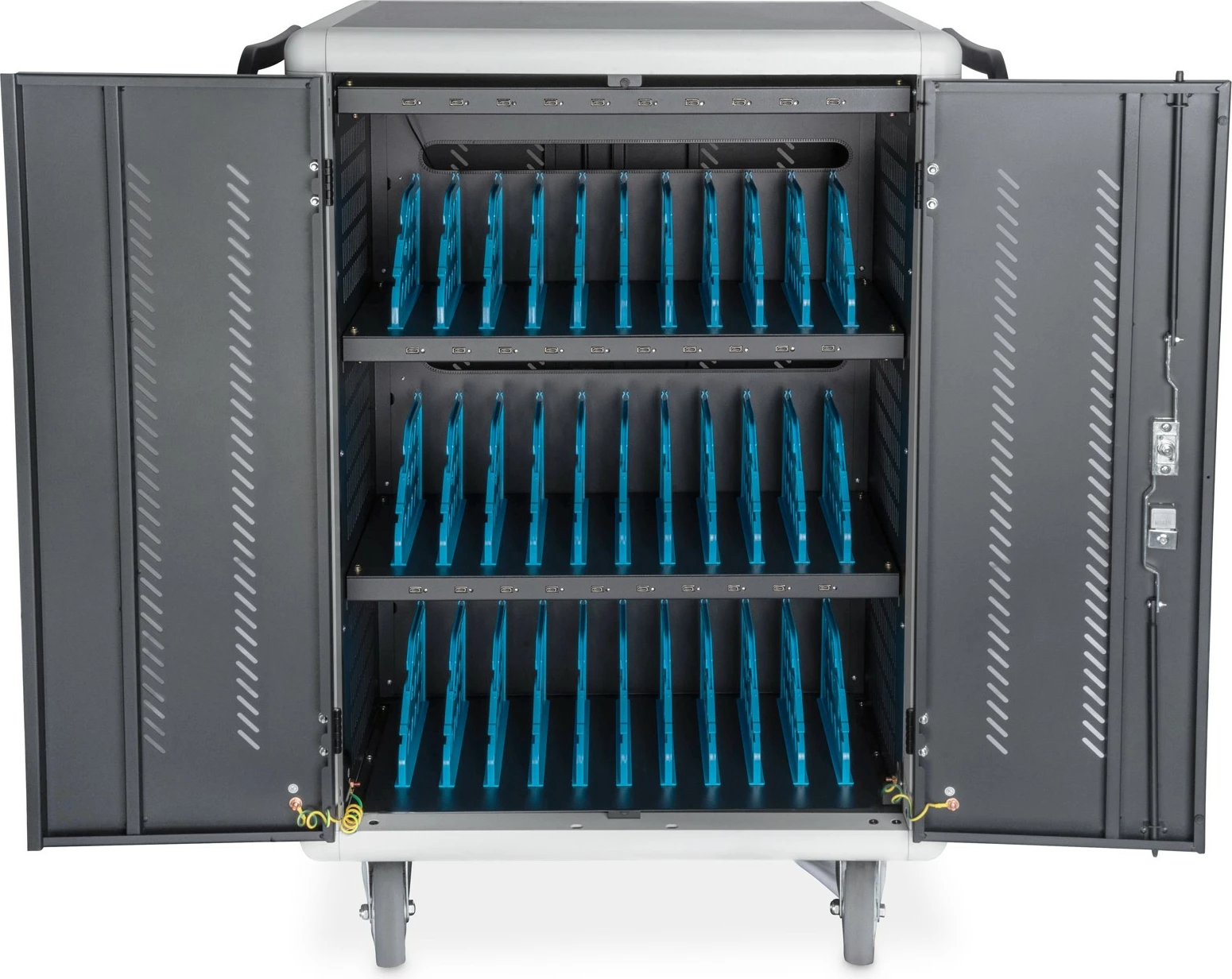 Kasë karikimi Digitus për 30 laptopë/tabletë deri 15.6", USB-C, e zezë