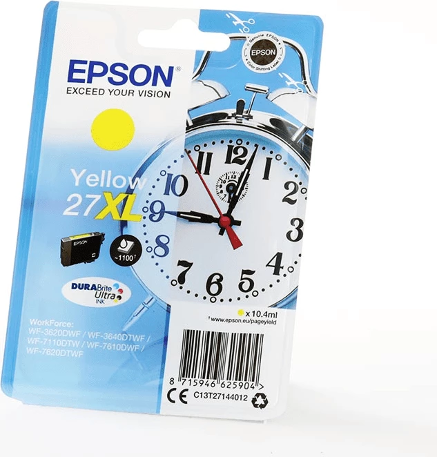 Kartrixh bojë, Epson, 27XL C13T27144012, 10.4 ml, rendiment 1100 faqe, e verdhë