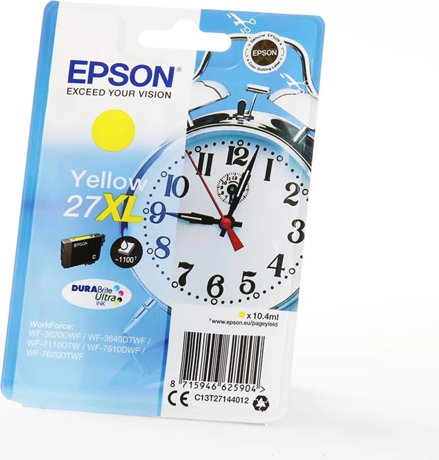 Kartrixh bojë, Epson, 27XL C13T27144012, 10.4 ml, rendiment 1100 faqe, e verdhë
