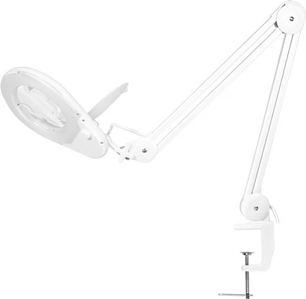 Lampë zmadhimi LogiLink, me kapëse tavoline, 5 dioptri, 56 LED 9W, e bardhë
