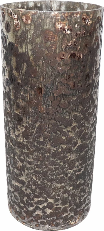 Vazo Bulles, qelq, ngjyrë ari-bronz, 13x13x30cm