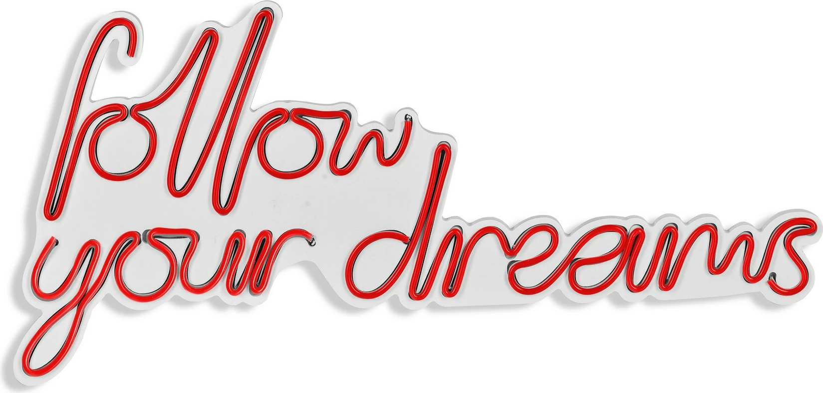 Dritë dekorative LED në mur, 'follow your dreams', plastikë, ngjyrë e kuqe