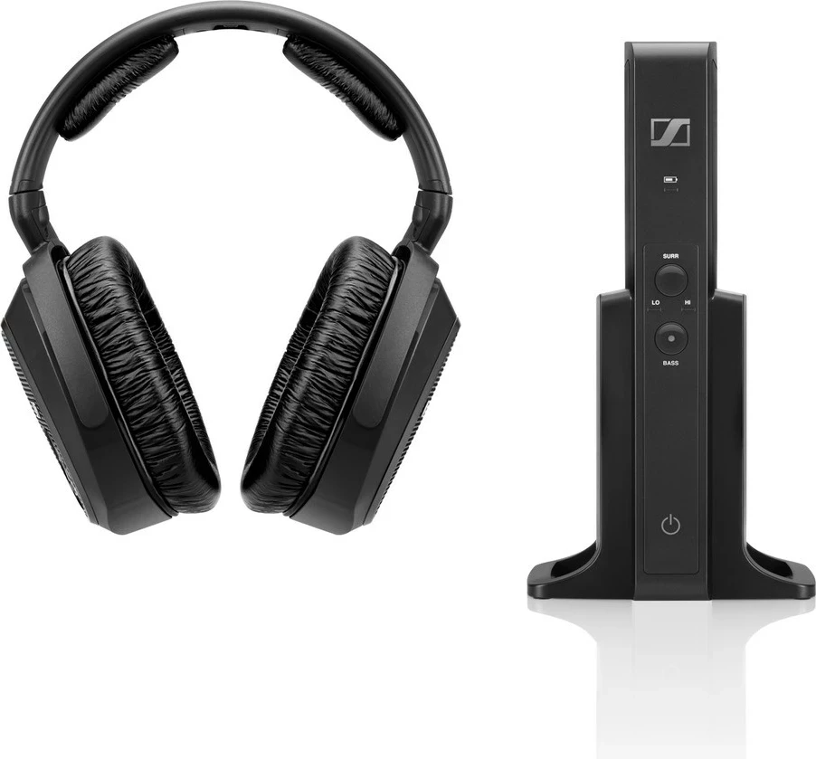Kufje Sennheiser RS 175 wireless, head-band, me bazë transmetuese, të zeza
