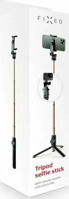 Stativ dhe shkop selfie Fixed Snap Lite 20-56 cm, me buton shkrepësi, i zi