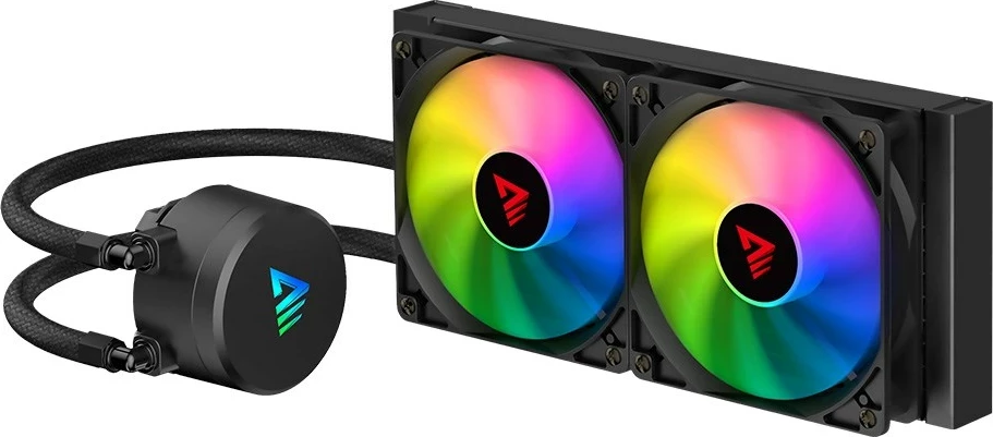 Komplet ftohës me ujë për kasë, Savio VELOX 240MM, 2x12 cm, RGB, i zi