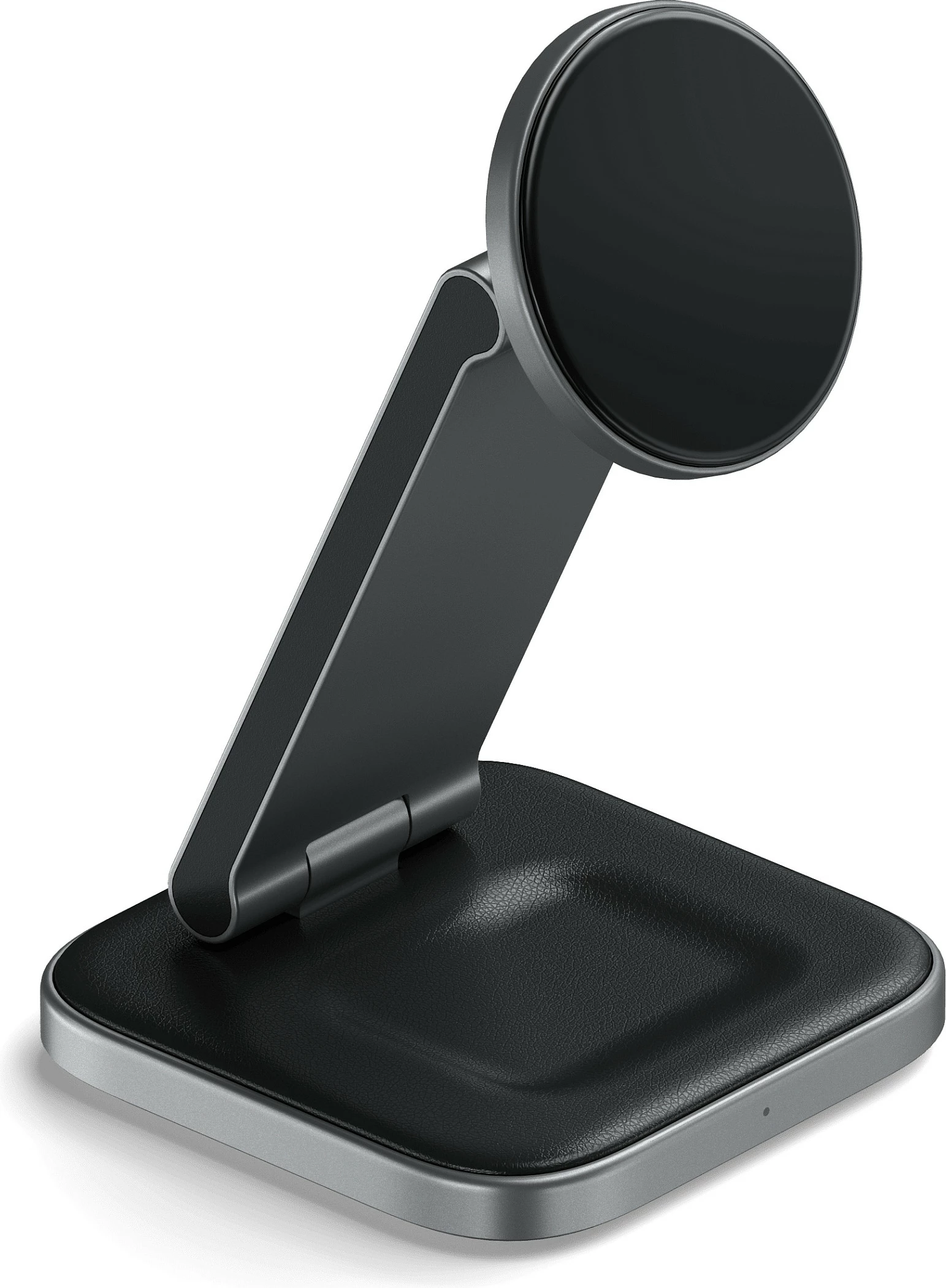Stendë karikimi pa tela Satechi 3-in-1 Foldable Qi2, e palosshme, gri e errët