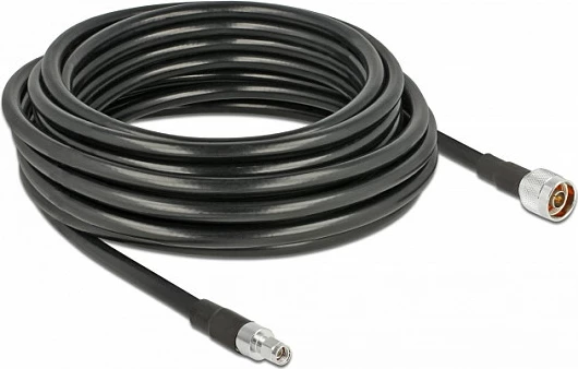 Kabllo antene DeLOCK CFD400/LLC400 N në RP-SMA, 10m, low loss, e zezë