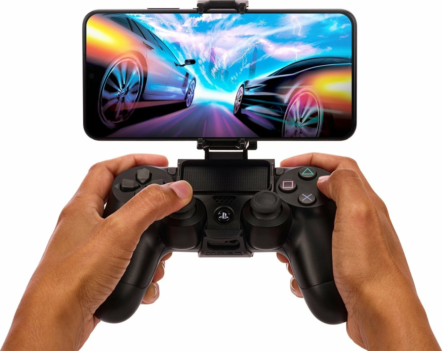 Mbajtëse telefoni PowerA Phone Holder për kontrollor DualSense & DualShock 4, e zezë