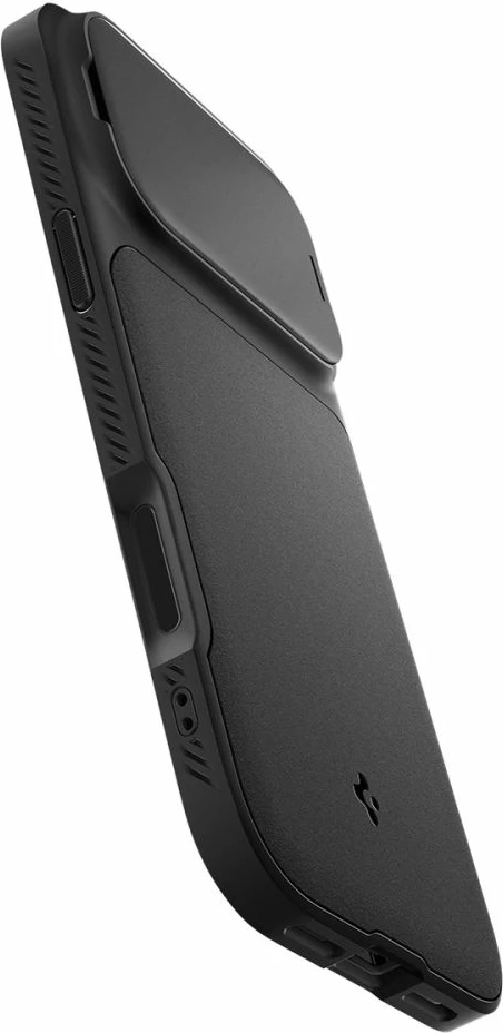 Mbështjellës MagSafe Spigen Optik Armor për iPhone 17 Pro Max me kapak rrëshqitës kamere TPU+PC i zi