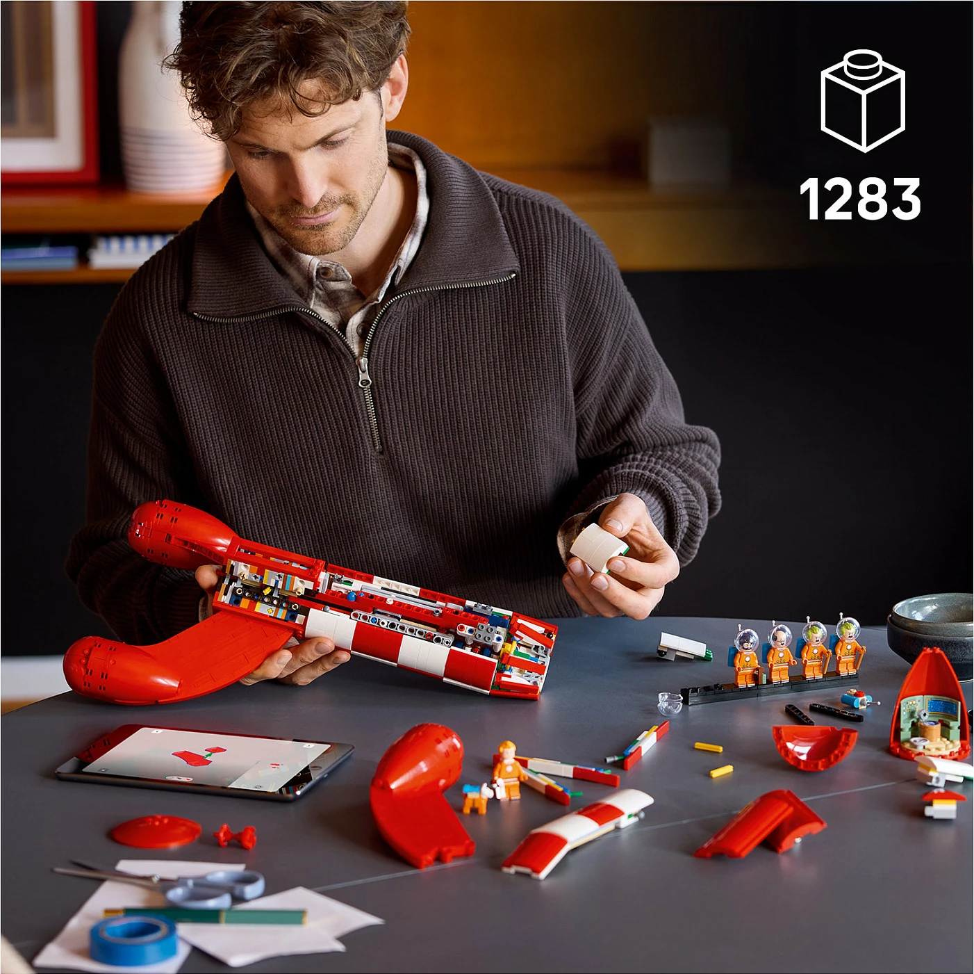 Set ndërtimi LEGO Ideas 21367 Tintin Moon Rocket, 1283 pjesë, 18+, multikolor