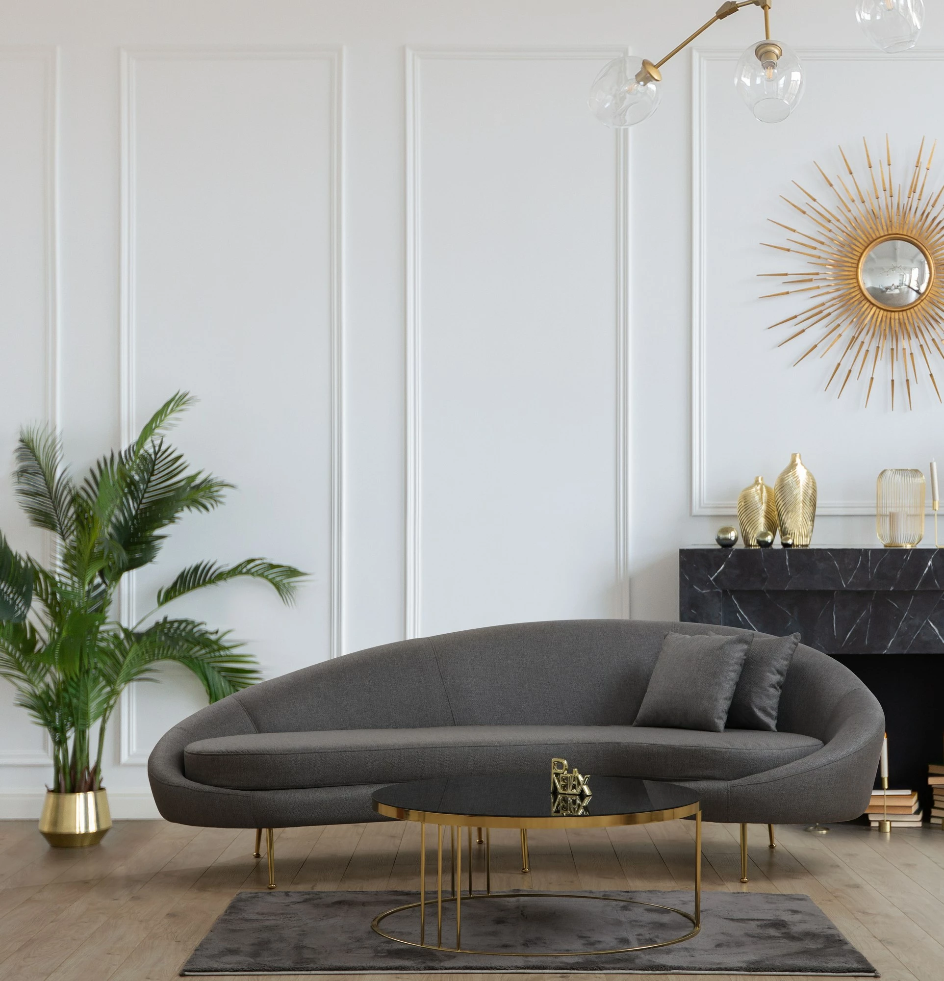 Divan treshe, ngjyrë gri e errët, Atelier del Sofa, Eses