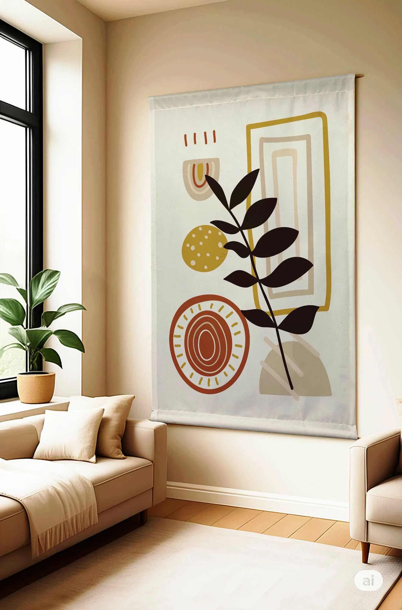 Pikturë dekorative poliestër, Wallity Polybaby, shumëngjyrëshe, 145x200cm