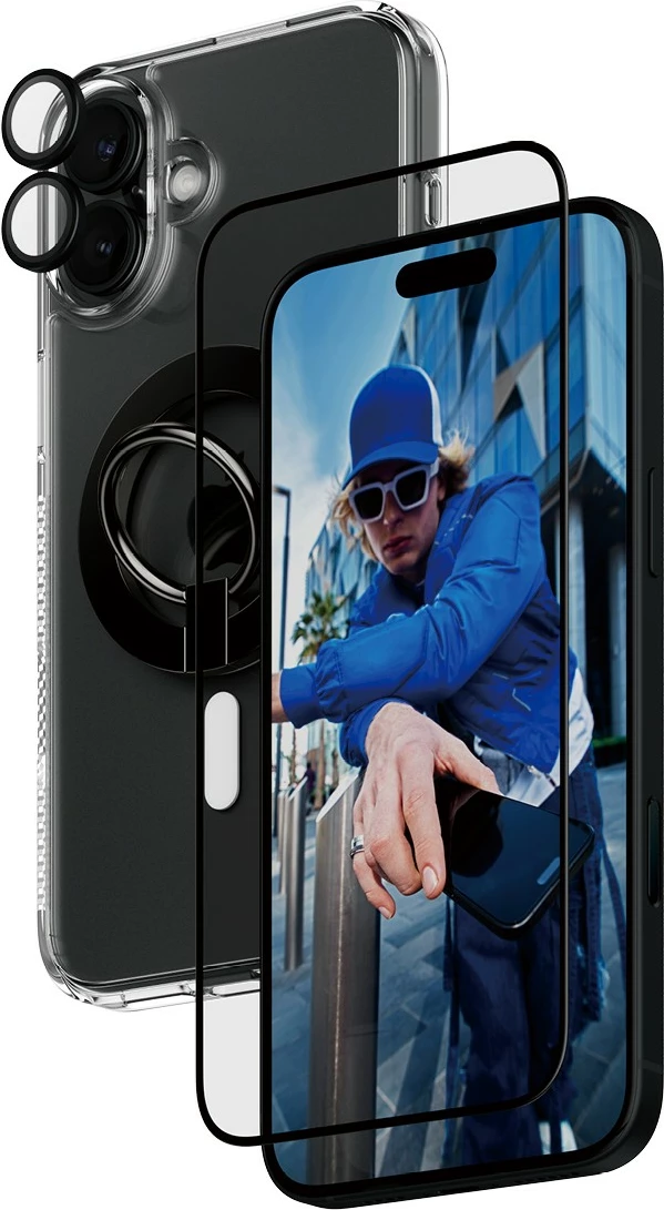 Set mbrojtës PanzerGlass për iPhone 16 Plus, 4-në-1, transparent