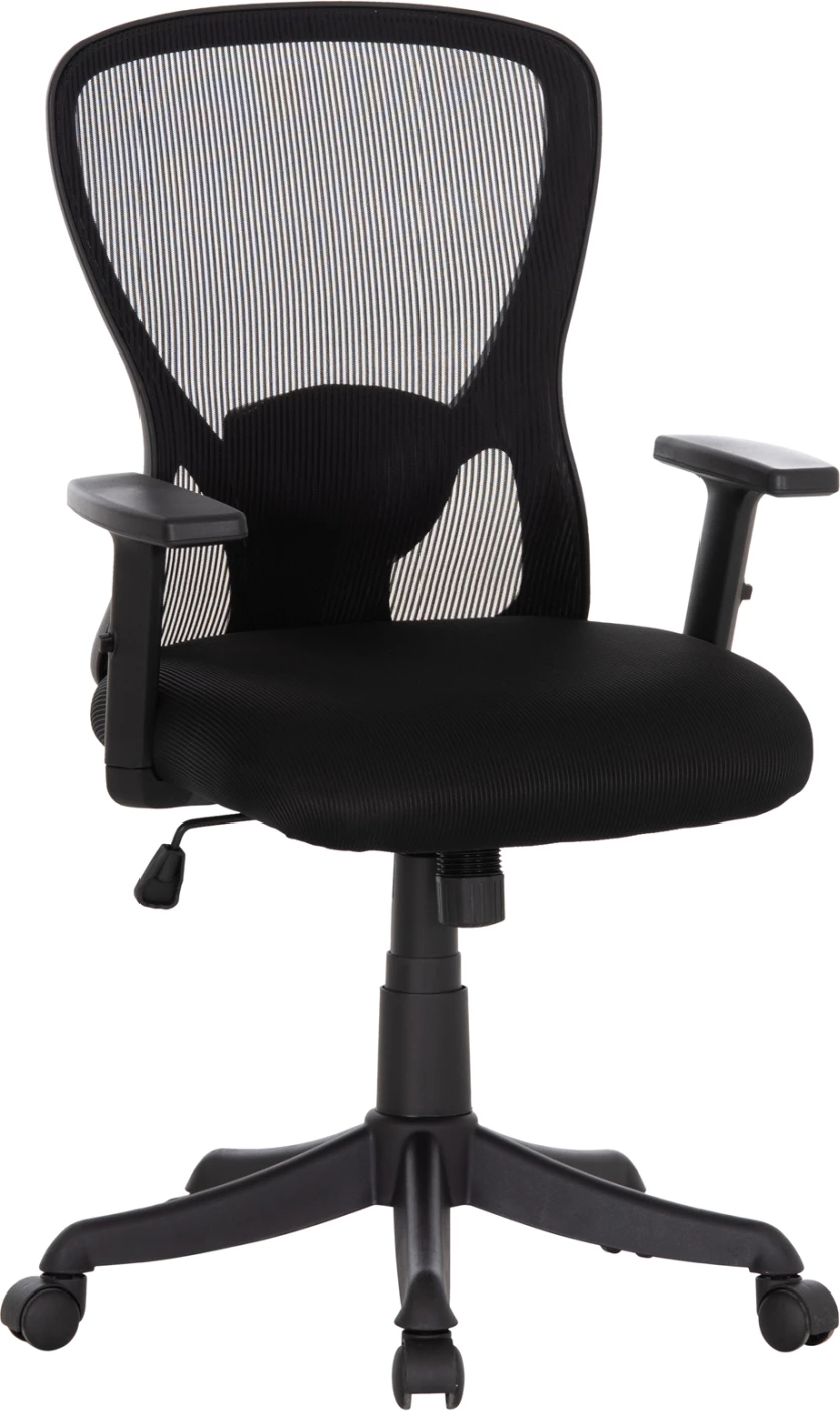 Karrige zyre KRAM, kornizë e zezë, material rrjete i zi, FH1208.01, 64x64x100-108cm