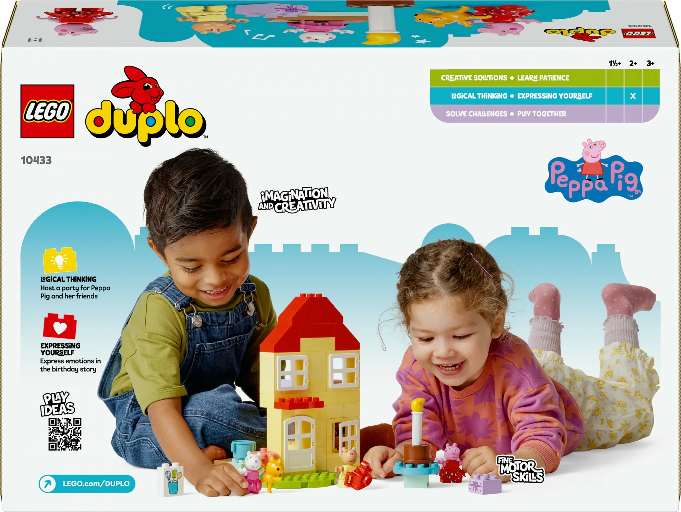 Set ndërtimi LEGO DUPLO 10433 Peppa Pig Birthday House, 59 pjesë, multikolor
