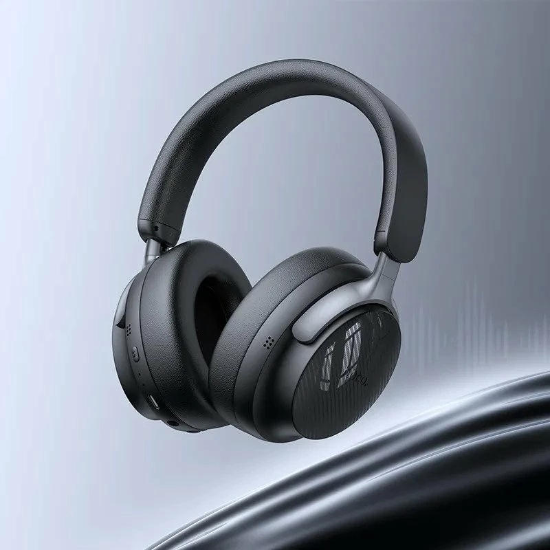 Kufje Bluetooth Hoco W53 Plus, ANC, Bluetooth 5.4, bateri 800 mAh (deri 90 orë), AUX/USB-C/TF, zi