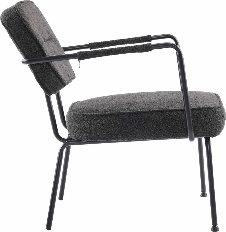 Karrige e ulët Prisley, e zezë, 73x66x78