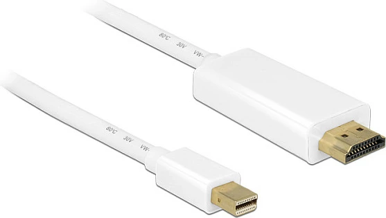 Kabllo DeLOCK 83708 Mini DisplayPort në HDMI, 3 m, e bardhë