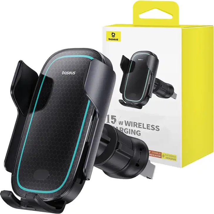 Mbajtës telefoni me karikues wireless Baseus MilkyWay Pro 15W, i zi