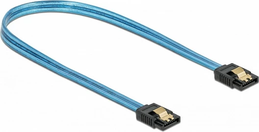 Kabllo SATA DeLOCK 6Gb/s 0.7m, SATA III 7-pin M/M, UV Glow, blu