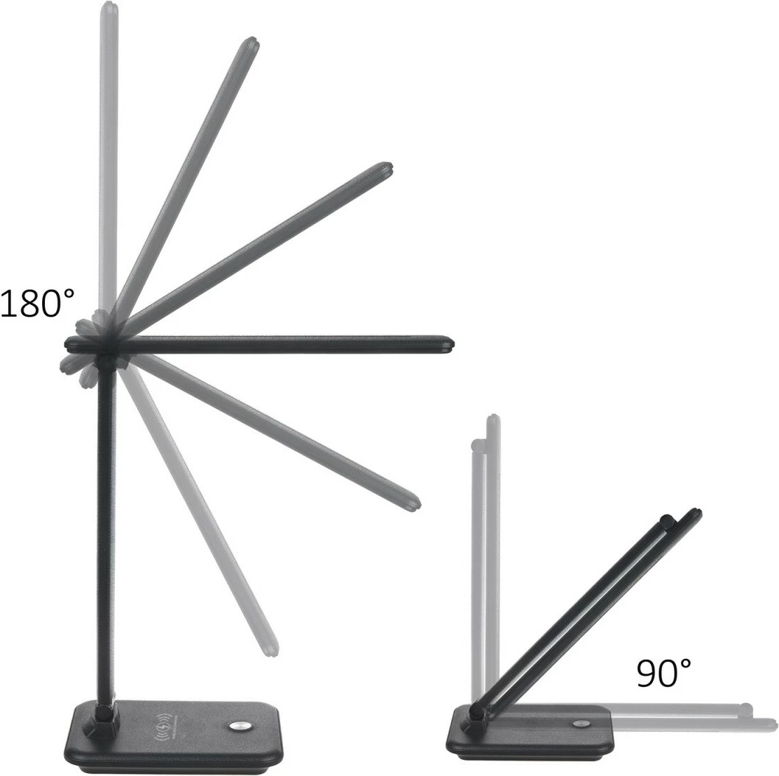 Lampë tavoline LED Maclean MCE616B 9W, 450 lm, karikues Qi, temperaturë ngjyre e rregullueshme, dimmer, e zezë