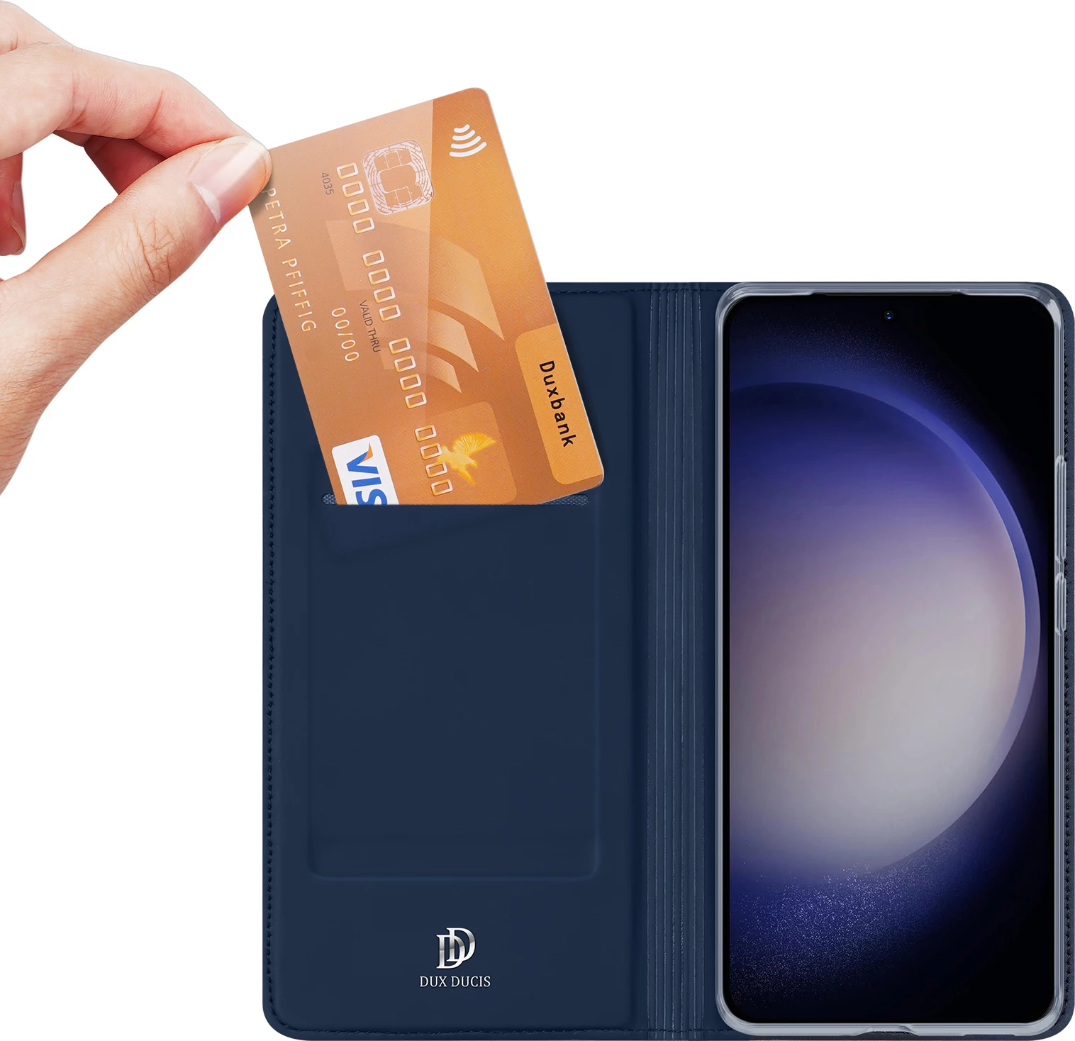 Mbështjellës Dux Ducis Skin Pro për Samsung Galaxy S24+, me kapak, Blu