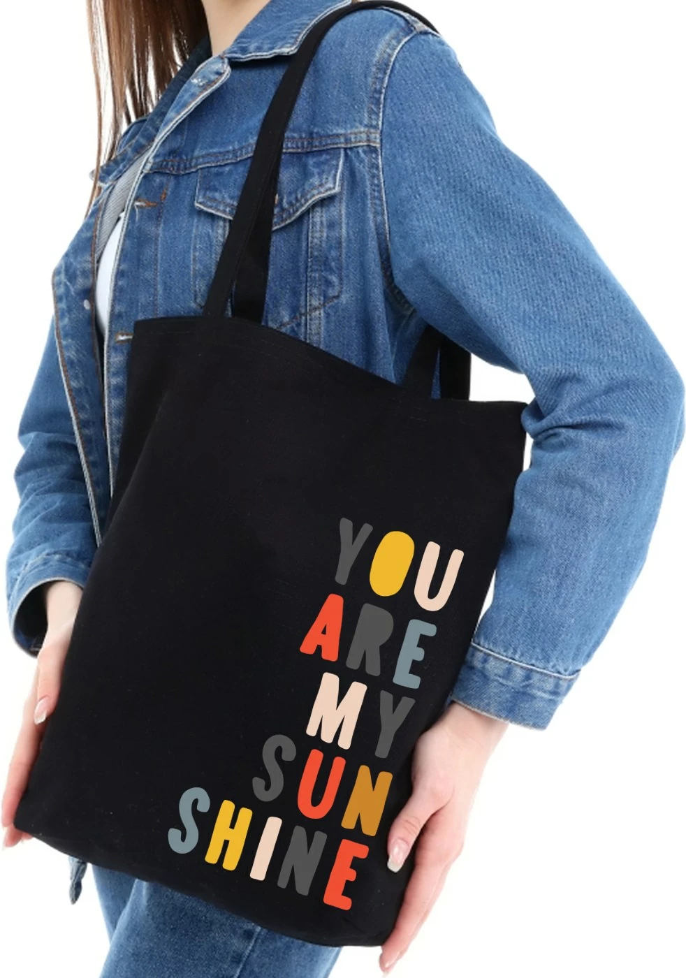 Çantë tote Zoozie Bags, e zezë, 35x40x8cm