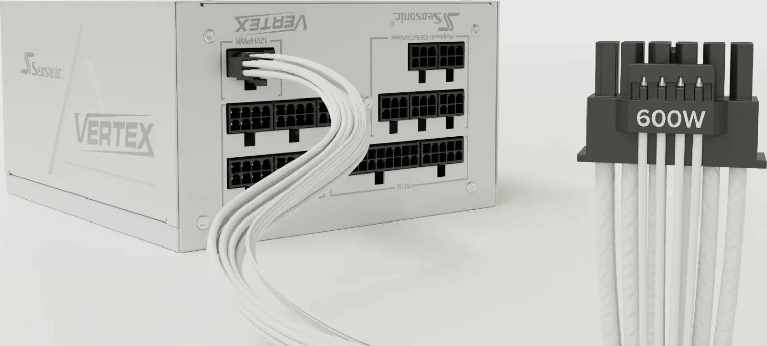 Furnizues rryme SeaSonic Vertex GX (VERTEX-GX-1000-WHITE) 1000W 80 Plus Gold ATX 3.0 modular komplet, i bardhë
