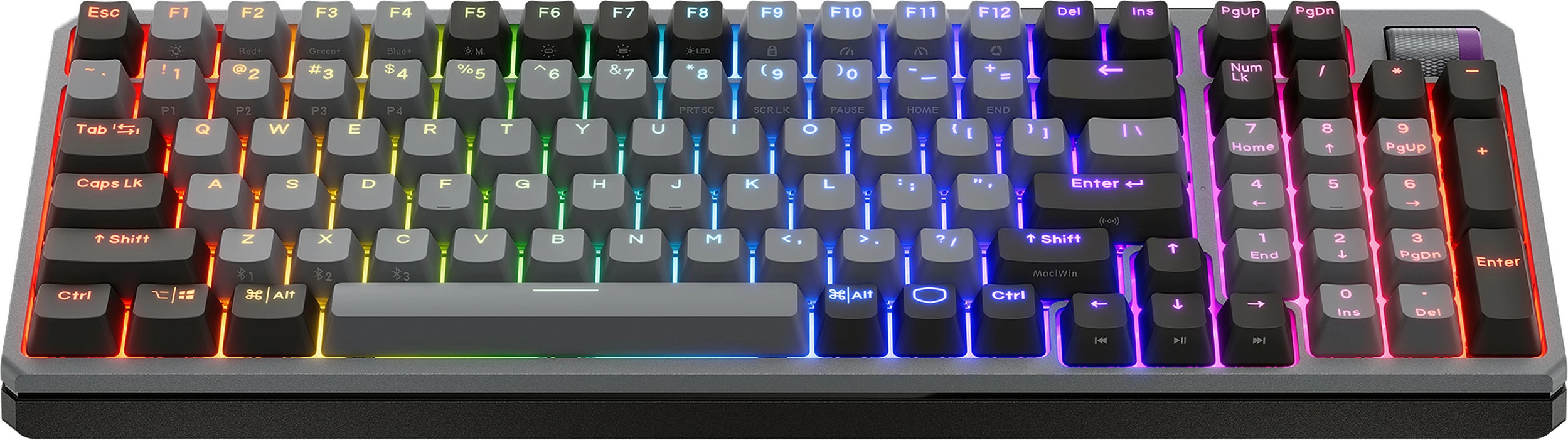 Tastierë mekanike Cooler Master MK770, RGB, wireless 2.4GHz/Bluetooth 5.1/USB, FR QWERTY, Kailh Box V2 Red, e zezë