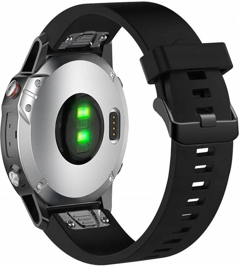 Rrip silikoni Fixed QuickFit 20mm për Garmin, FIXSST-QF20MM-BK, i zi