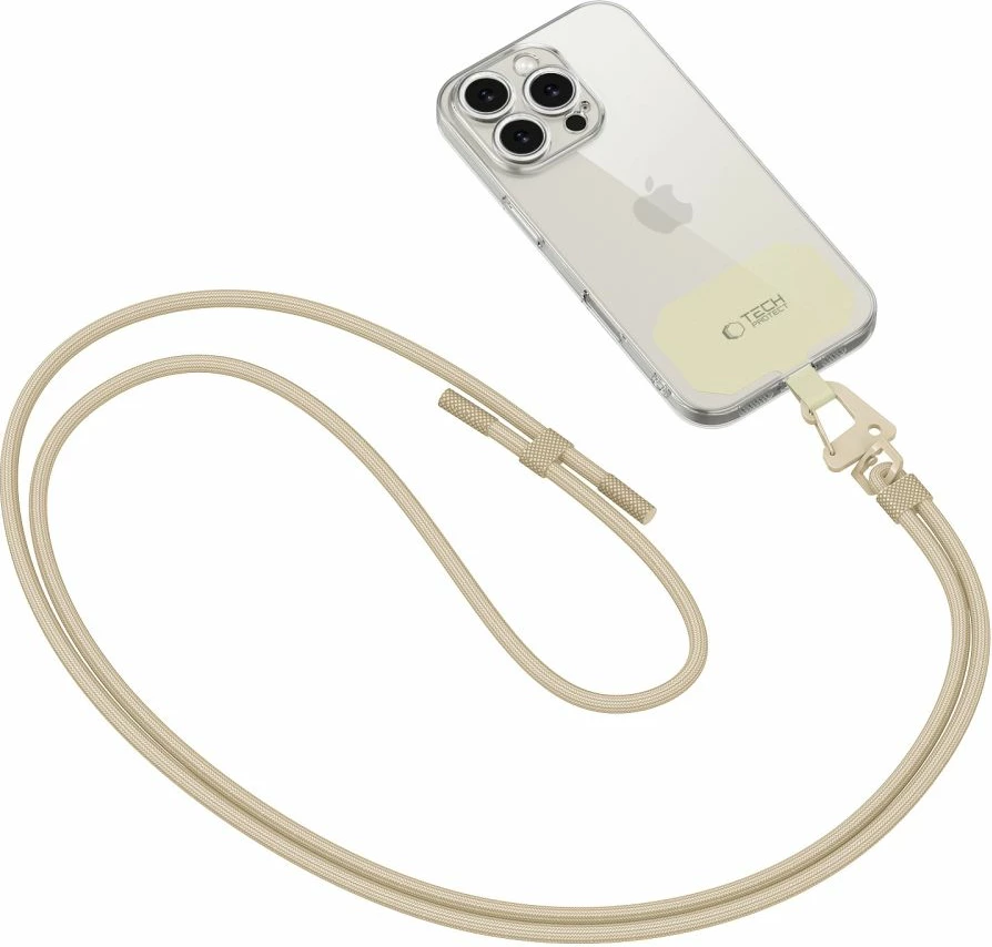 Rrip crossbody për celular Tech-Protect C5S, me adapter, Bezhe