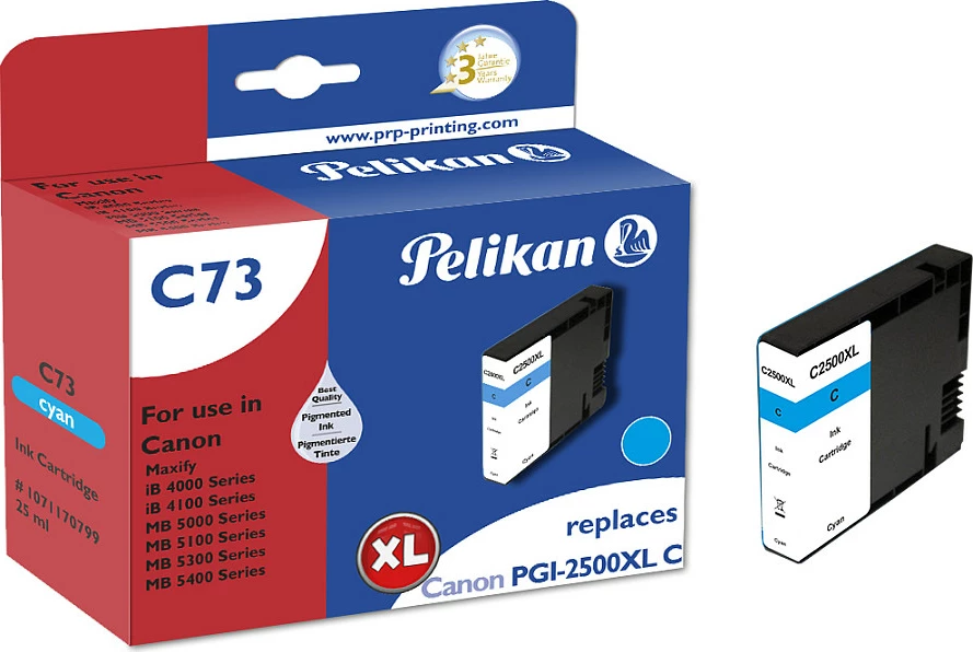 Kartrixh boje Pelikan C13, kompatibil Canon PGI-2500XL C, XL Cyan