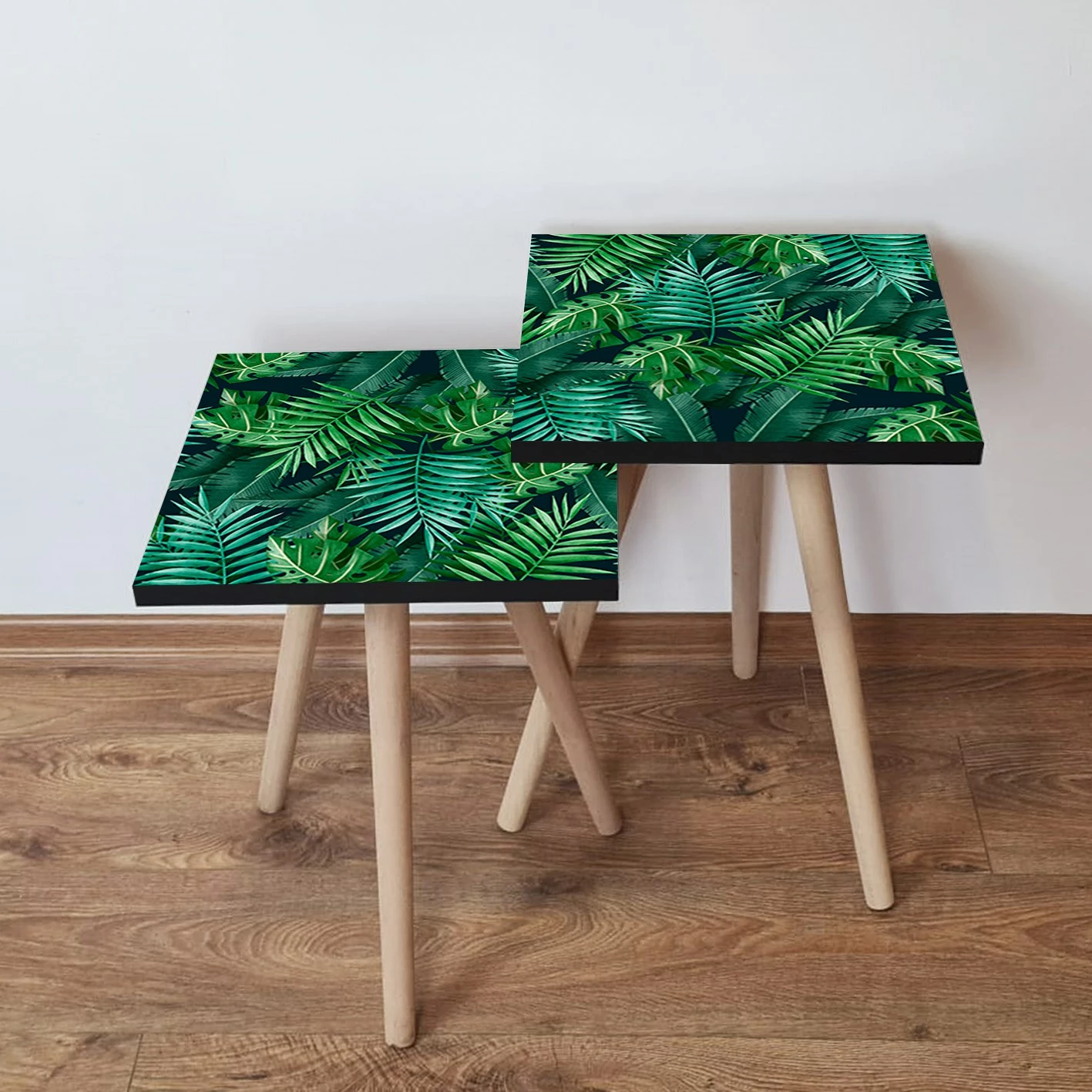 Set tavolinash të mbivendosura, Skye Decor, 2 copë, ngjyrë e gjelbër dhe e zezë, 2Shp202