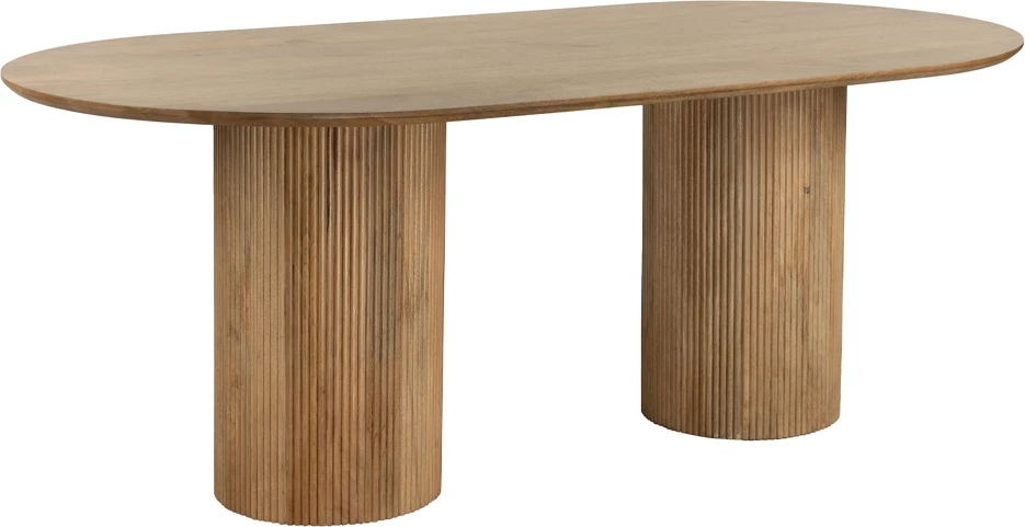 Tavolinë organike, ngjyrë natyrale, 200x100x76