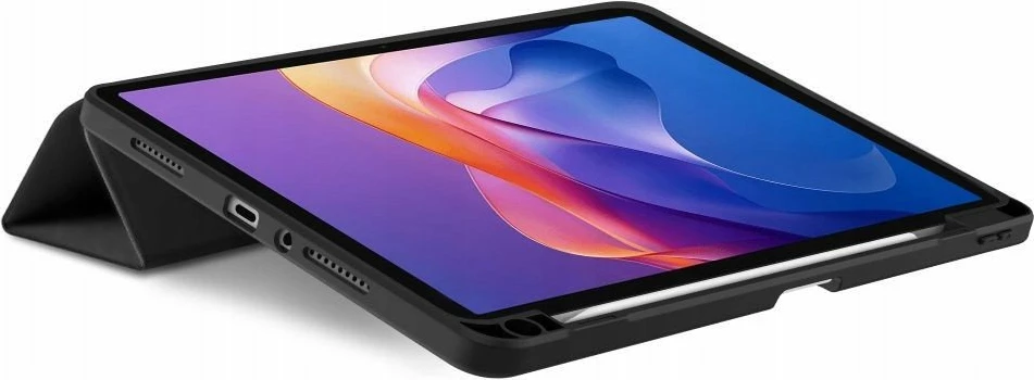 Këllëf flip Tech-Protect SmartCase Pen për Xiaomi Redmi Pad 2 11.0\", silikon mat, me mbajtëse stilolapsi, i zi