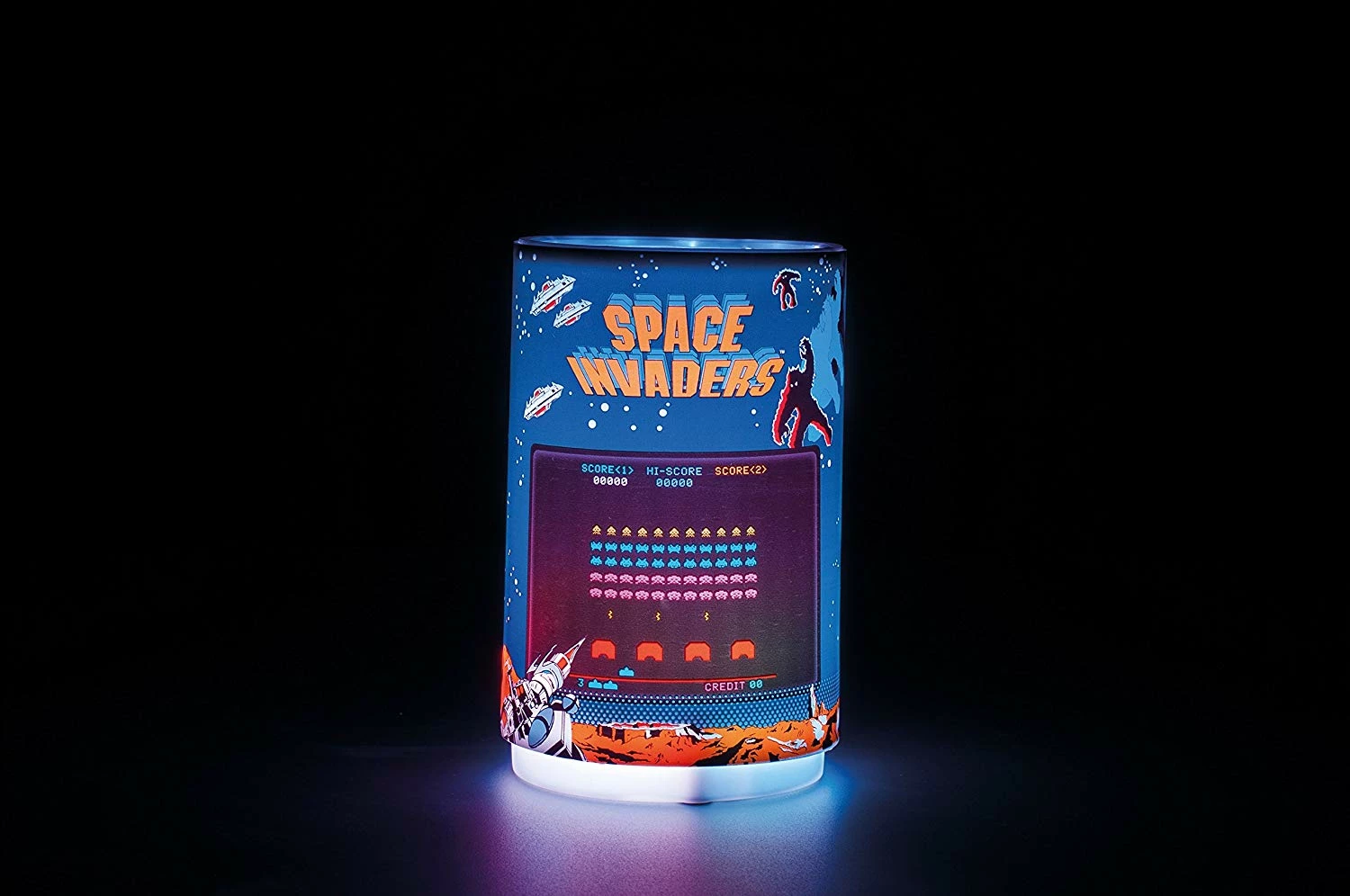 Dritë projektori Paladone Space Invaders, 6 ngjyra, me bateri AAA