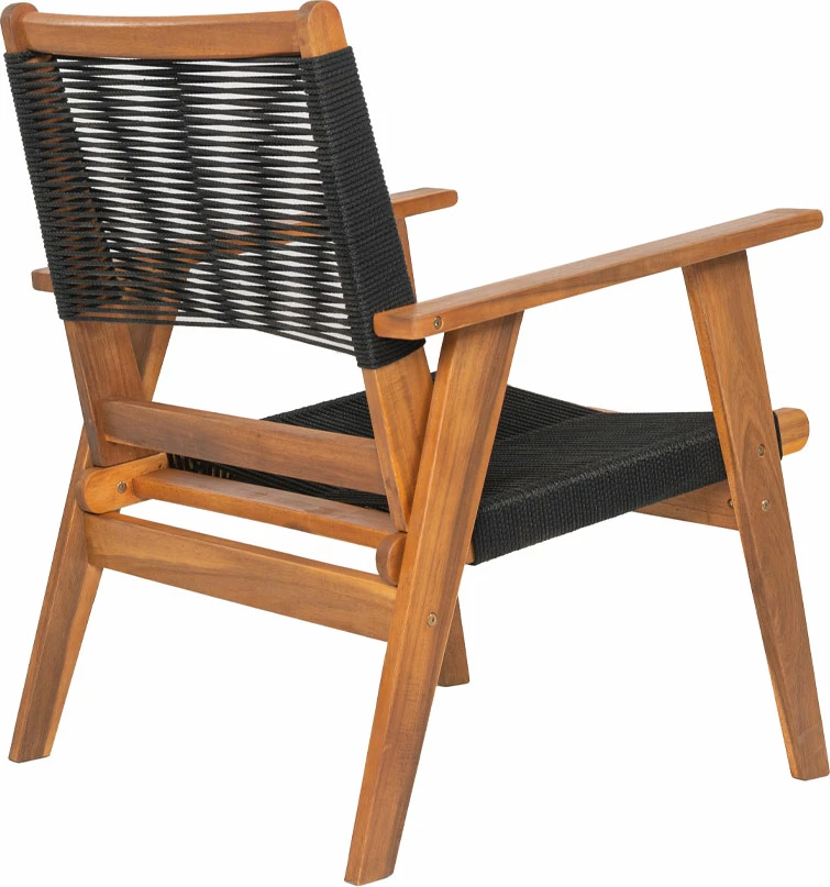 Karrige Cavo, e zezë-natyrale, litar dhe dru akacie, 67x73x85