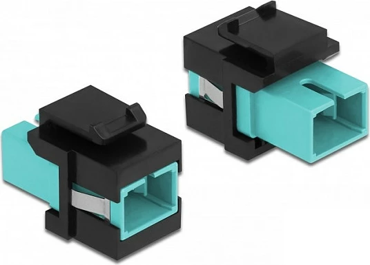 Modul Keystone DeLOCK SC Simplex femër-në-femër, flat, aqua/zi