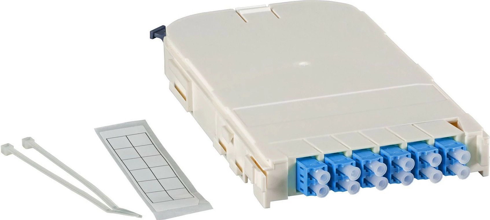 Modul FTTH EFB Elektronik, 12x LC Duplex, OS2, 0.5U, bardhë/kaltër