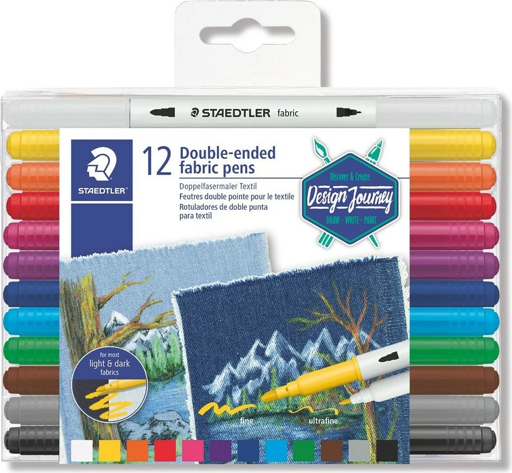 Set lapsash tekstili STAEDTLER 3190, 12 ngjyra, plastikë