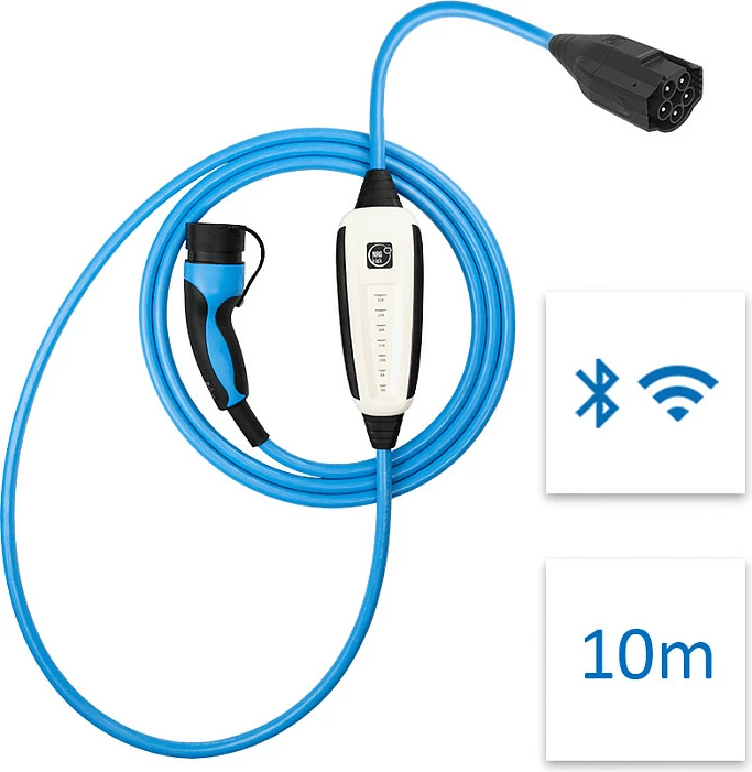 Karikues portativ për veturë elektrike NRGkick Pure, Type 2, 22 kW, 32A, kabllo 10 m, IP67/IP69K, blu
