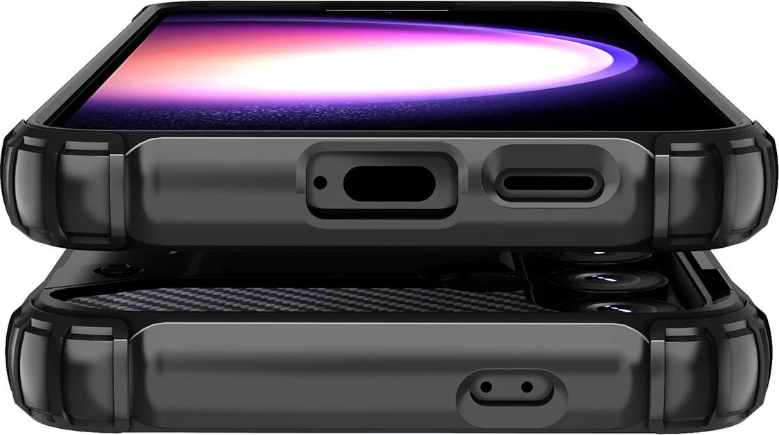 Mbështjellës Hurtel Hybrid Armor për Samsung Galaxy S24 FE, i zi